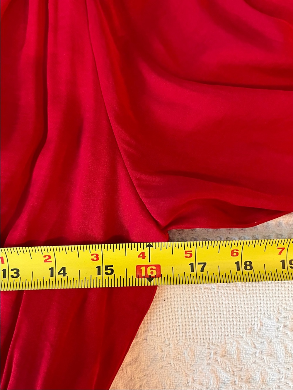 Nine West Red V-Neck Long-Sleeve Smocked Waist Dress - Picture 6 of 8